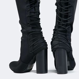 j.Adams thigh high lace up boots size 6.5